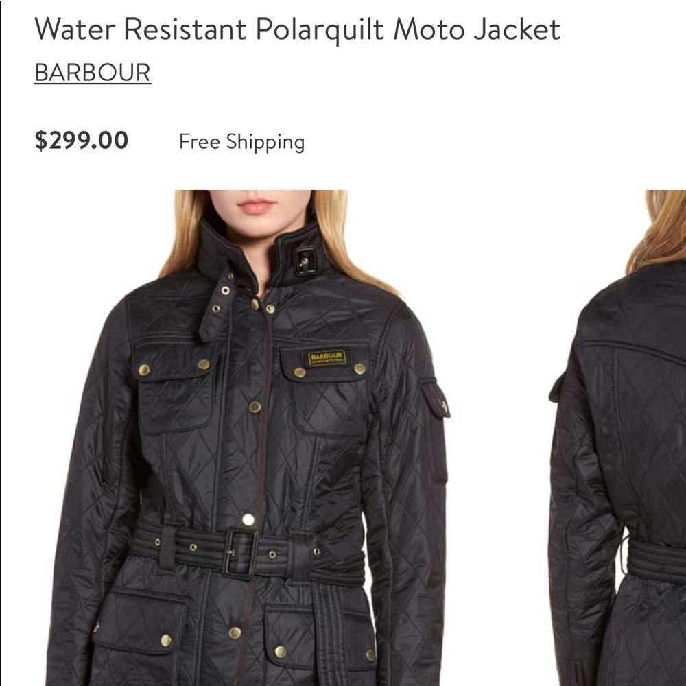 Barbour women’s black jacket with belt